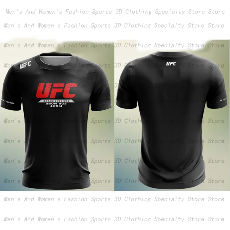 Фото 2025Летняя быстросохнущая дышащая футболка UFC Battle 3D Fighting с короткими рукавами, новый мужской топ для экстремальных видов спорта на открытом воздухе с коротким рукавом №1