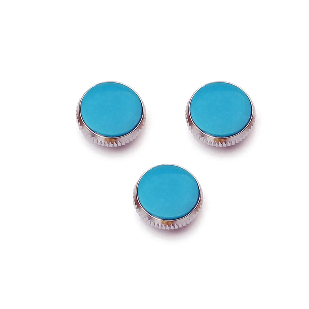 

3 Pieces Decorative Saxophone Buttons Good Touch Blue Copper Shell Replacement Part Musical Instrument Keys C305/C306 Silver