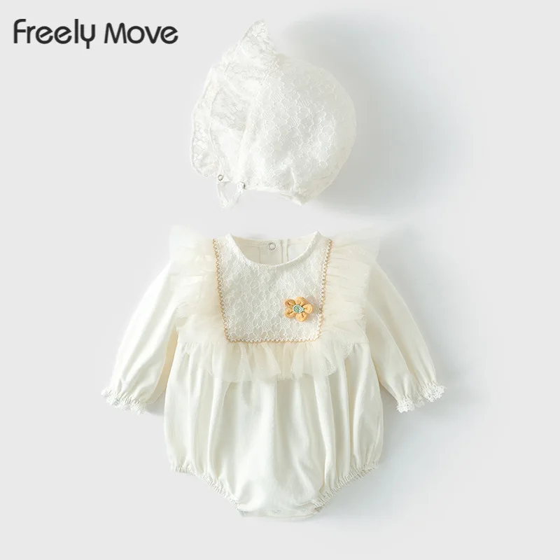 

Freely Move Fashion Baby Girls Romper Cotton Long Sleeve Ruffles Baby Rompers Infant Playsuit Jumpsuits Cute Newborn Clothes
