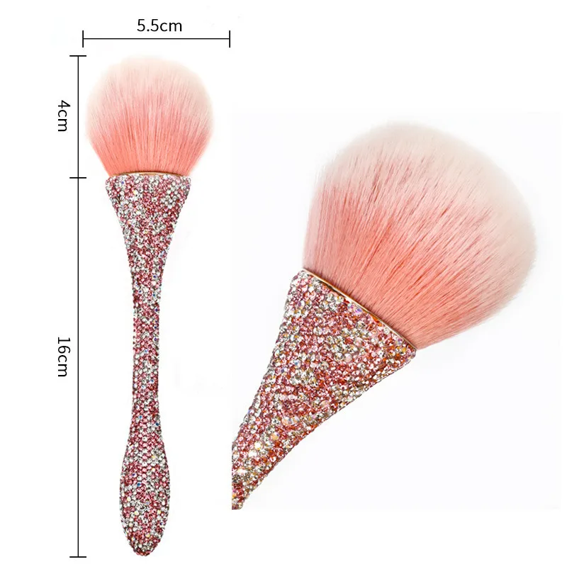 

Nail UV Gel Polish Foundation Blending Blush Brush Gold Diamond Nail Brush Powder Remove Dust Clean Brush Soft Head Makeup Tools