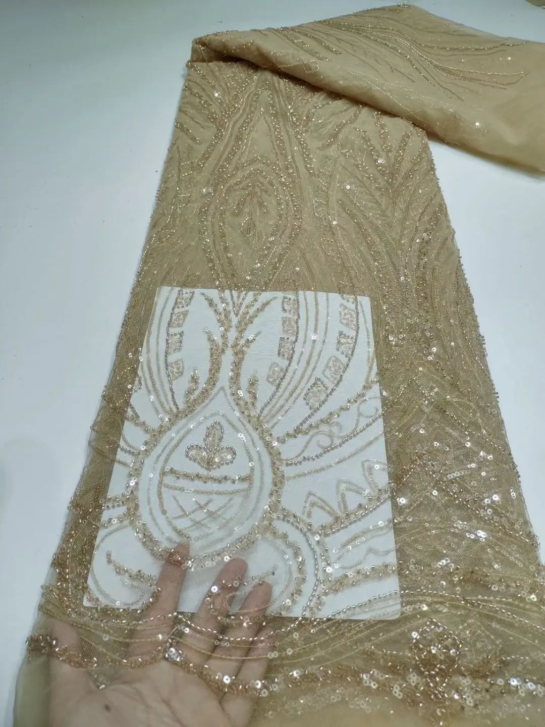 

Кружевная ткань с бусинами, роскошная вышивка в нигерийском стиле с блестками, высококачественное французское Тюлевое кружево для свадебного платья