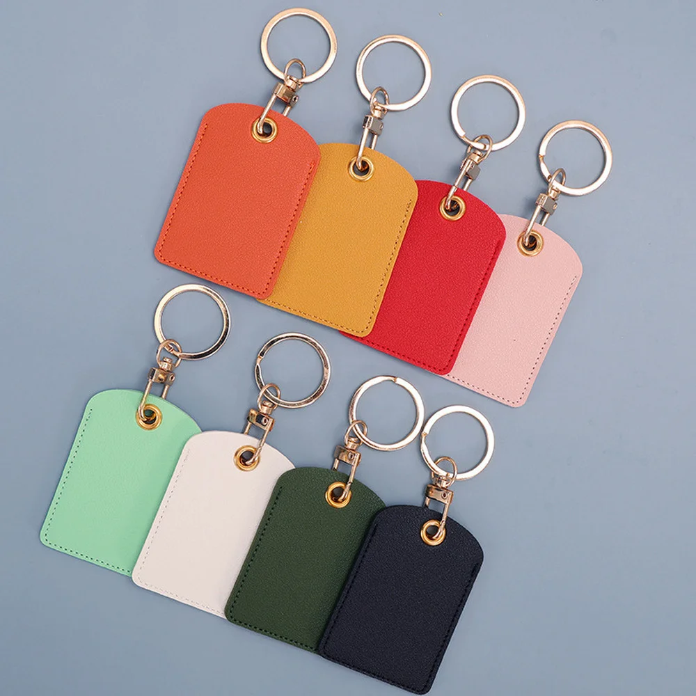 

Access control card bag keychain PU leather community female men's ic student bus card elevator proximity card protective cover