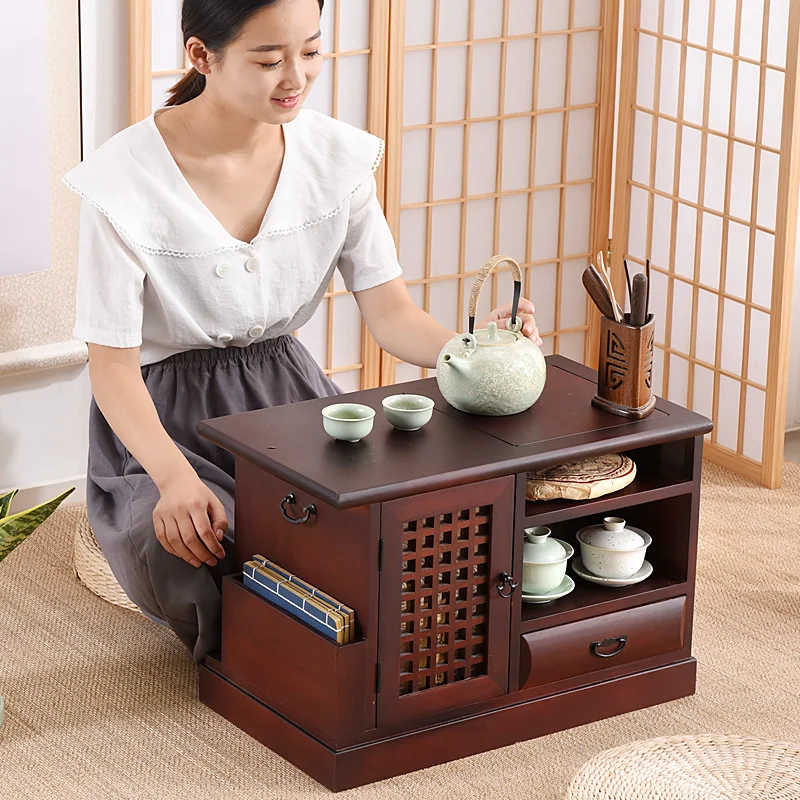 

Solid wood tatami coffee table bay window table simple antique small tea table Chinese kang table Chinese learning table tea