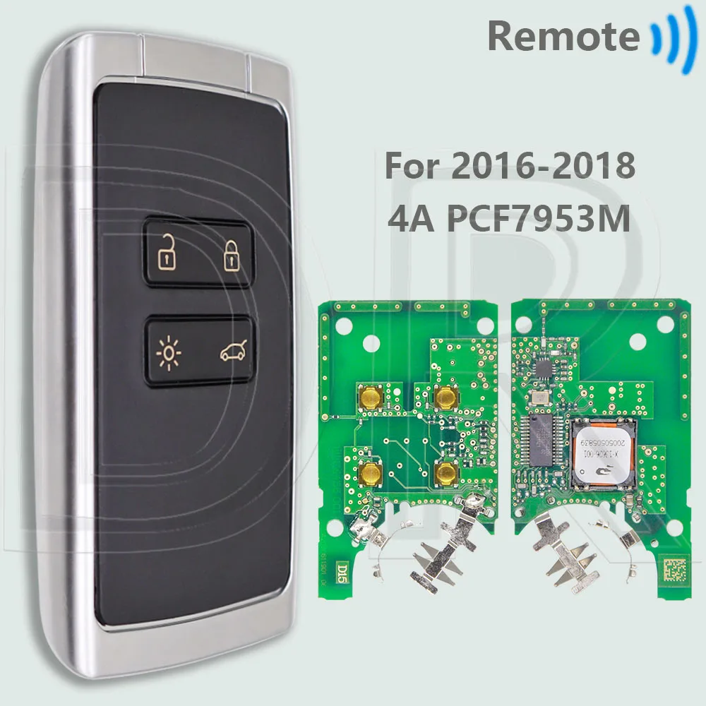 

DR 4A PCF7953M/NCF29xMChip 433 МГц автомобильный дистанционный ключ KR5IK4CH-01 для Renault Kadjar Clio5 Zoe2 Koleos Captur Scenic Megane 2016-2022