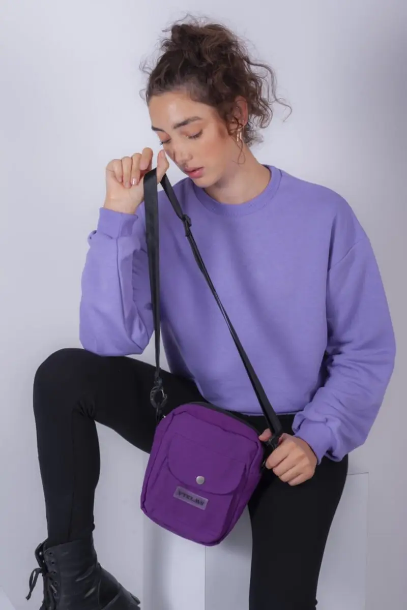 

Сумка через плечо, нагрудная сумка, Хлопковая сумка-мессенджер, дорожная фиолетовая сумка на молнии