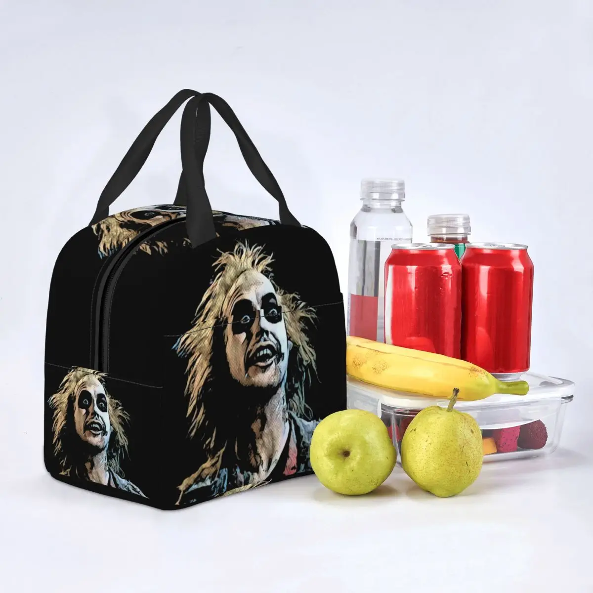 Lunch Bags for Women Beetlejuice Insulated Cooler Portable Picnic School Tim Burton Horror Canvas Lunch Box Food Storage Bags