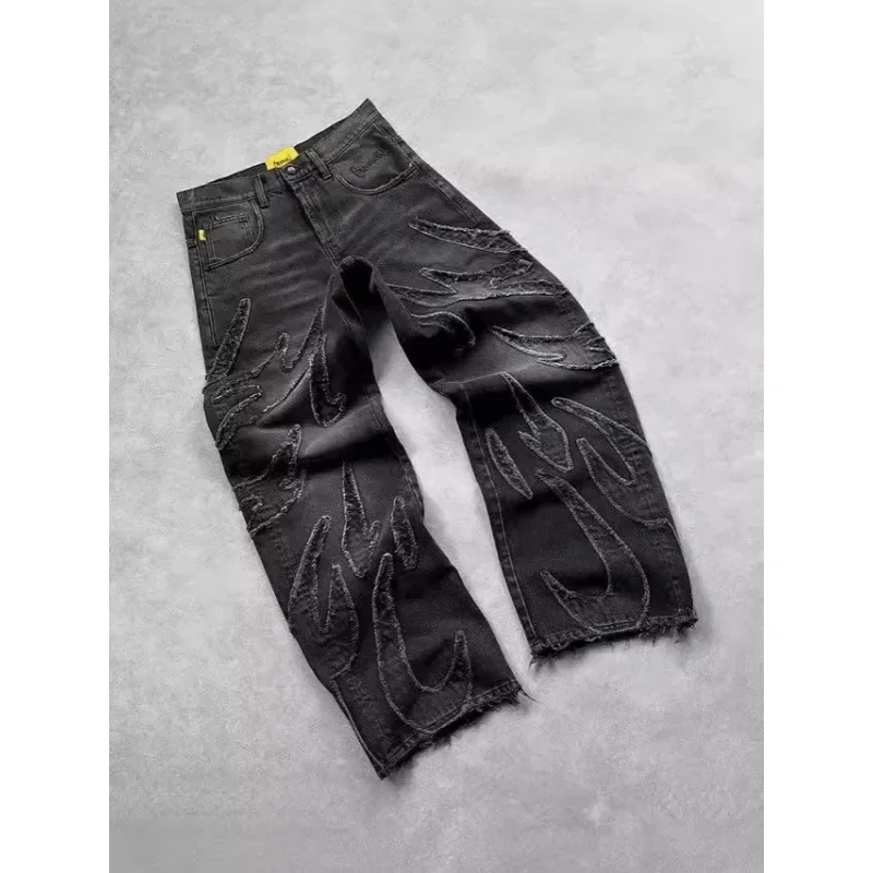 Мешковатые широкие джинсы американского винтажного черного цвета в стиле