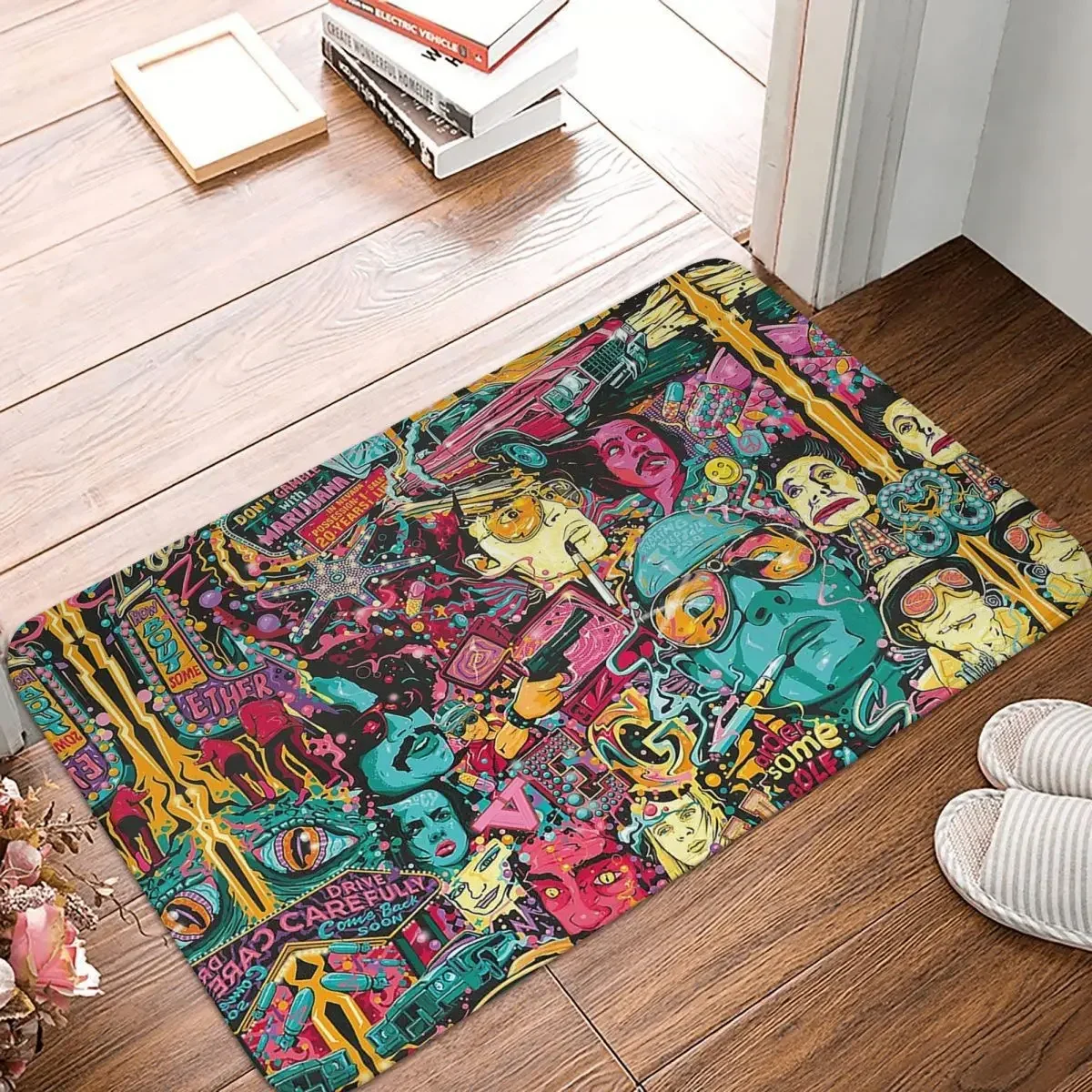 Антискользящий коврик для входа в ванную комнату из полиэстера