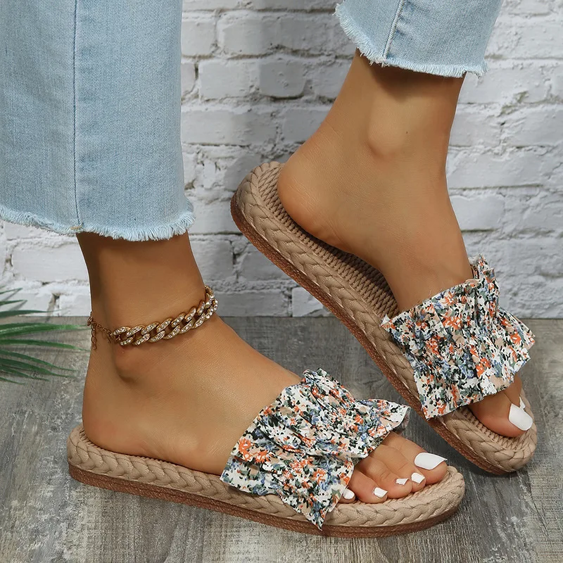 

Женские модные однотонные кожаные кружевные открытые женские тапочки для женщин домашние и уличные тапочки со слоном для женщин