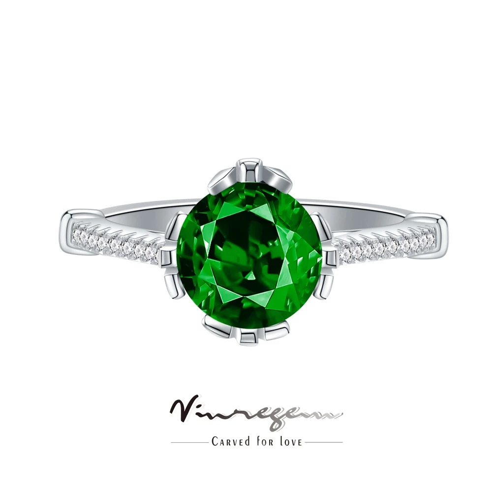 

Женские кольца с драгоценными камни Vinregem, покрытые белым золотом 18 карат, ювелирные украшения из серебра 925 пробы