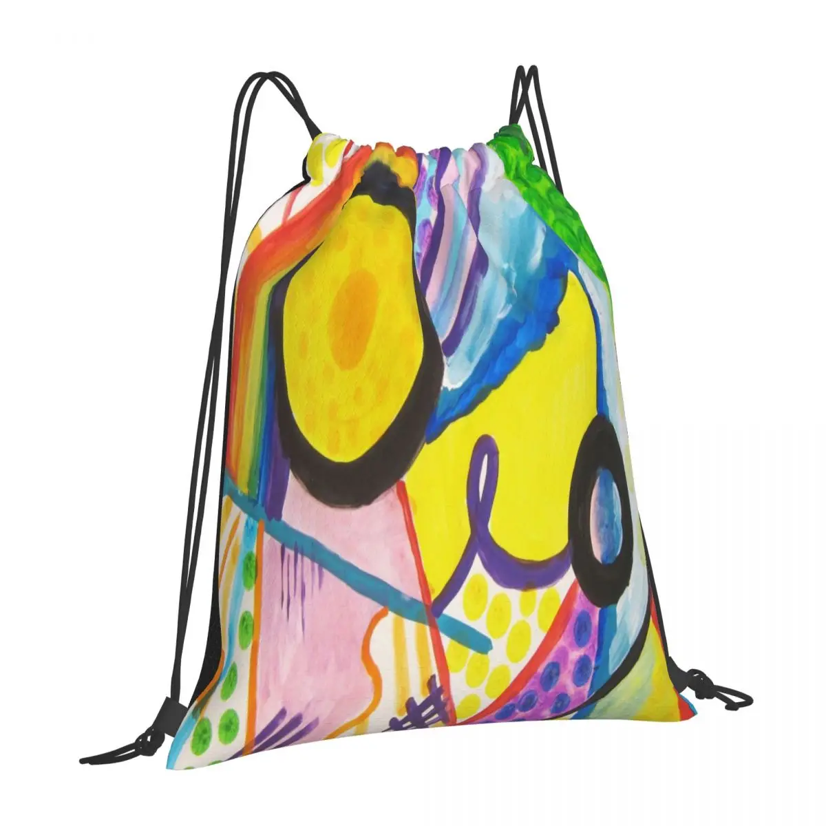 

Painting Print Multi-Color Optional Drawstring Pocket Personality Trend Suitable For Various Occasions Storage Backpack