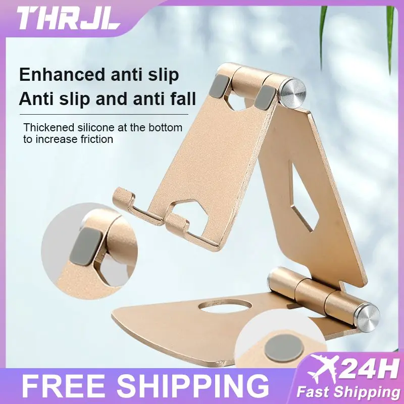 

Mobile Phone Holder Portable Aluminium Alloy Lazy Phone Stand Bracket Phone Bracket Adjustable For Mobile Phone/tablet Foldable