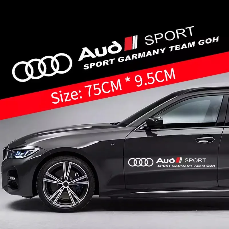 

2 шт. полосатые автомобильные наклейки, спортивные наклейки на кузов автомобиля для AUDI TT A3 A4 A7 Q3 Q5 S4 S5 S6, автомобильные наклейки «сделай сам», аксессуары