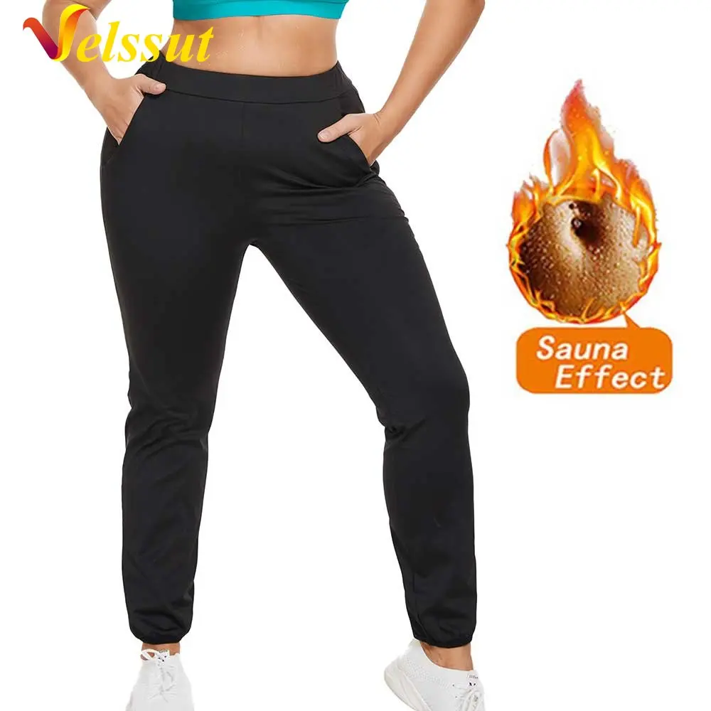 Купи Velssut Sauna Leggings for Women Sweating Weight Loss Trousers Thin Slimming Panty Fat Burner Fitness Body Shaper Workout Sport за 599 рублей в магазине AliExpress