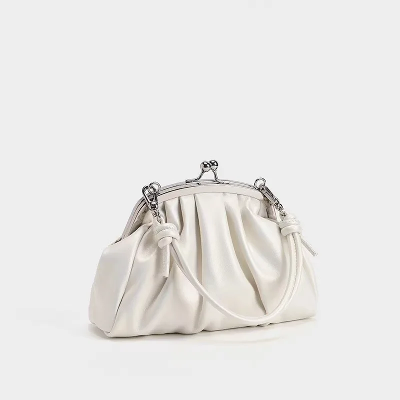 Ladies Hand Bags 2023 Luxury Women Bag Niche Design PU Leather Fashion Pearlescent Solid Color Sweet Mini Shoulder Bag