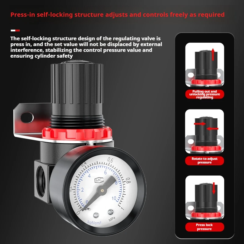 AR2000 1/4 резьба BSP пневматический воздушный компрессор регулятор давления 4 мм 6 8 10 12