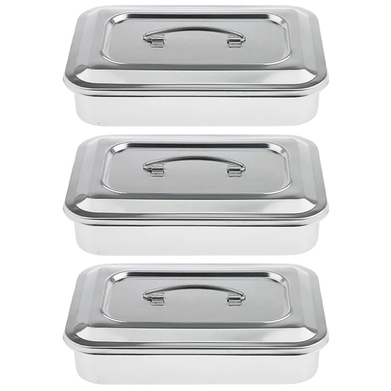 

Контейнер-органайзер из нержавеющей стали с крышкой, 3 шт.