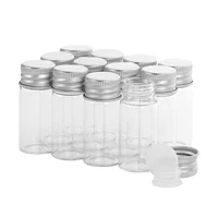 10ml glass sample vials liquid clear small with screw caps and plastic plugs leak proof 12pcs