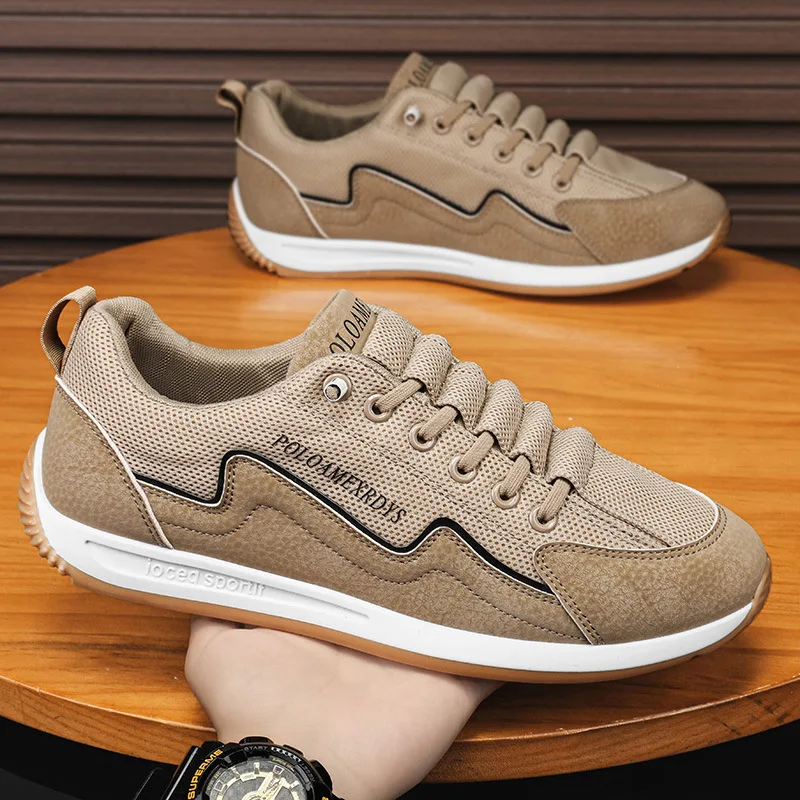 Кроссовки мужские сетчатые на толстой подошве Повседневные Дышащие Сникерсы для