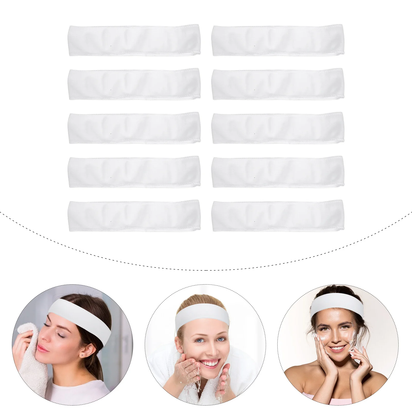 

48 Pcs Facial Mask Elastic Non-woven Fabric Headband SPA Wraps Sports Disposable Bandana Hair Hairband