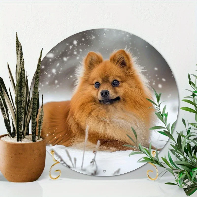 Винтажная алюминиевая металлическая жетон для собаки круглый венок