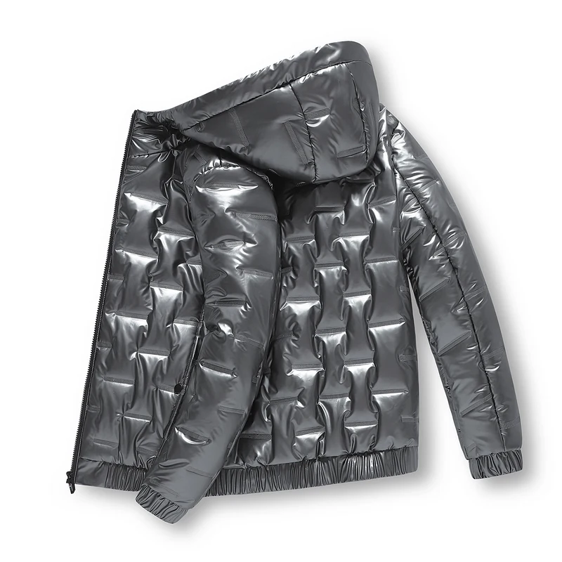 2021 Autumn Bubble Padded Clothes Winter Jackets Men Bright Parka Thickened Warm Silver Waterproof Jackets Men Snow Coats M-6Xl