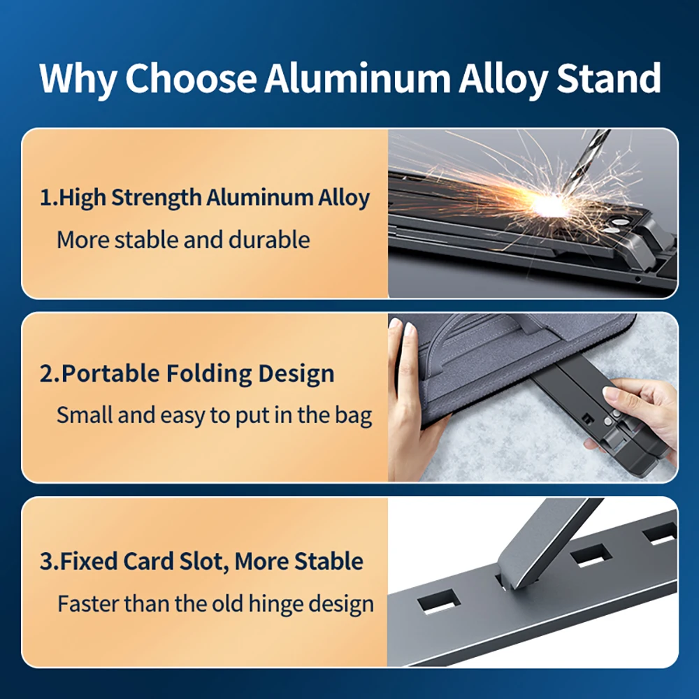 Подъемник для ноутбука из серебристого алюминиевого сплава N3 Atand складной