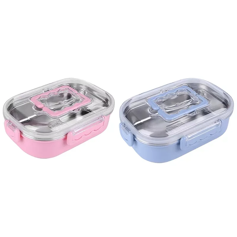 

Stainless Steel Lunch Bento Box, Two Grid Hot Food Lunch Meal Preparation Japanese-Style Bento Container Box