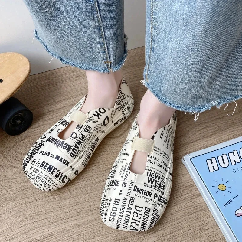

2022 Fashion Women Platform Shoes Summer All-Match Girls Flat Shoes Breathable Comfort Lazy Shoes Female Sandals