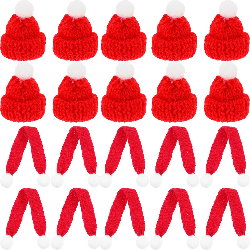 

20 Pcs Infant Gifts Mini Beanie Miniature Christmas Scarf Decorate Hat Knitting Wool Baby