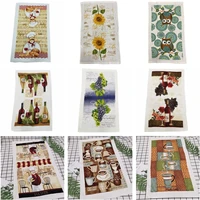 5pcslot 38x63cm colorful printed cotton tea hand towel kitchen dishcloth water absorption cleaning cloth gift
