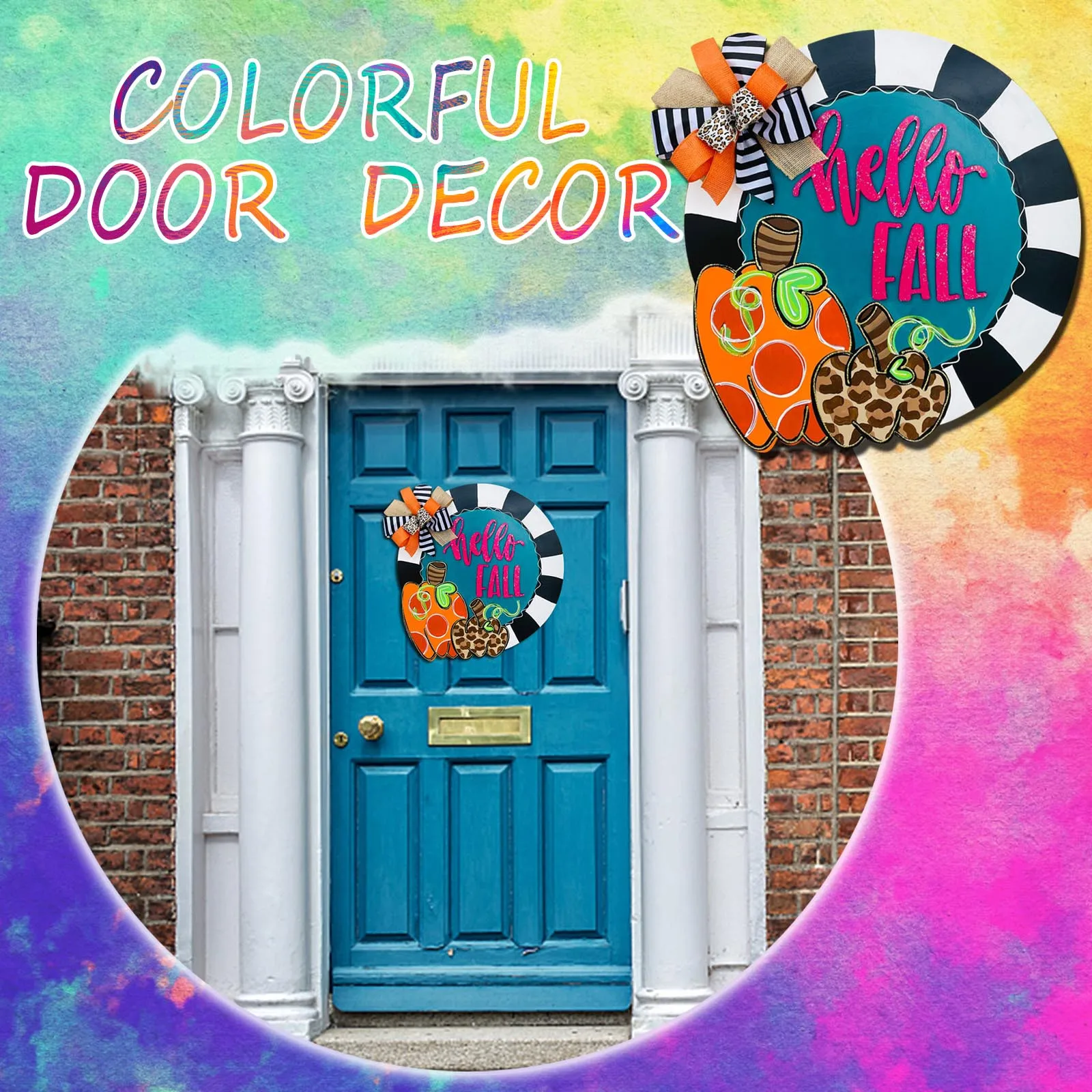 

Разноцветные декоративные двери Inspireds, настенные подвесные Стильные мини-украшения для рождественской синей елки, большие