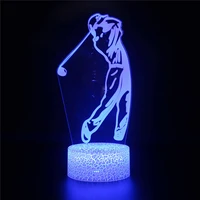 golf batting player 3d lamp acrylic usb led nightlights neon sign christmas decorations for home bedroom birthday gifts