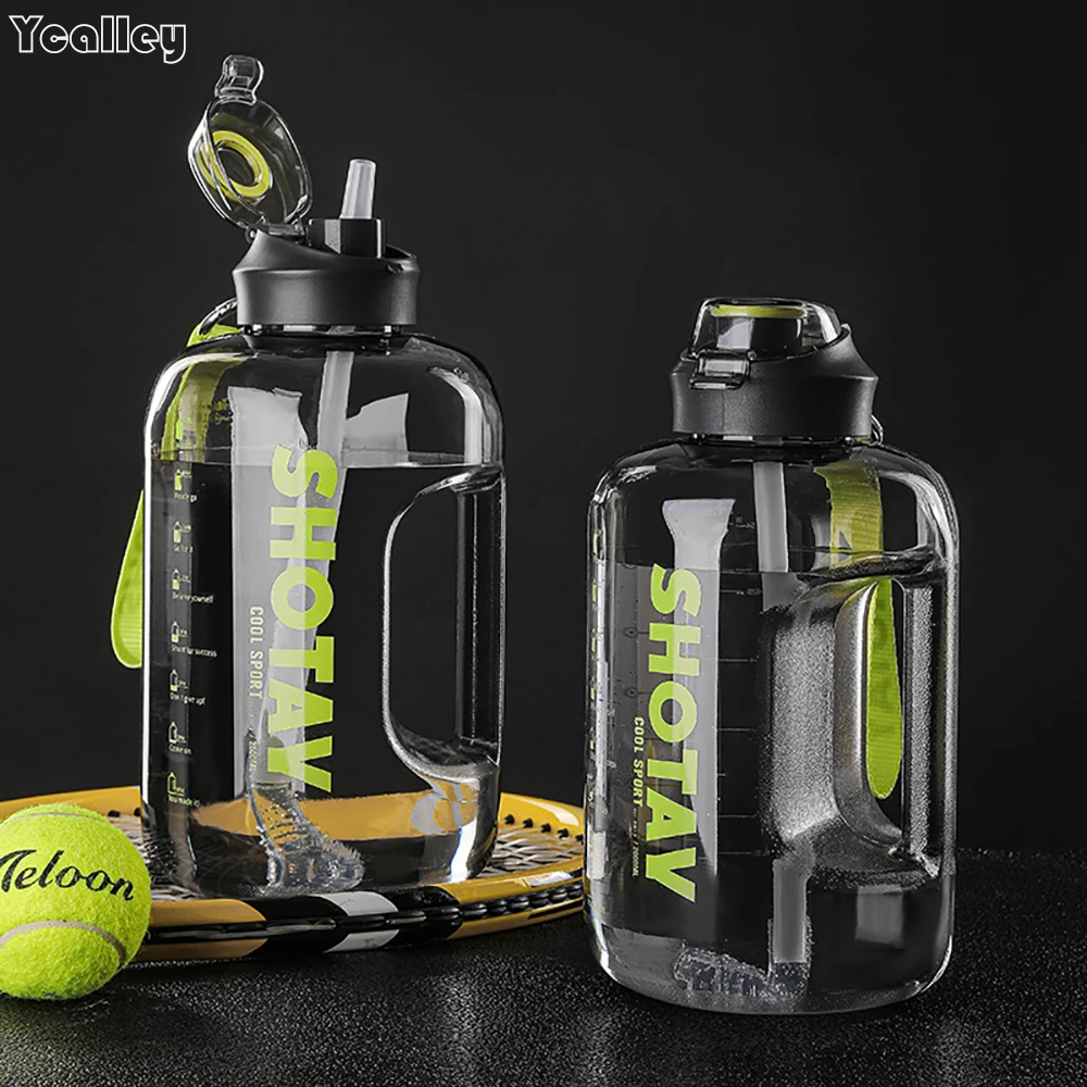 Спортивная бутылка для воды YCALLEY, 1 галлон, 1500 мл, 2000 мл, 2500 мл, 3800 мл, большая Спортивная бутылка для воды для улицы в спортзале, 2 литра