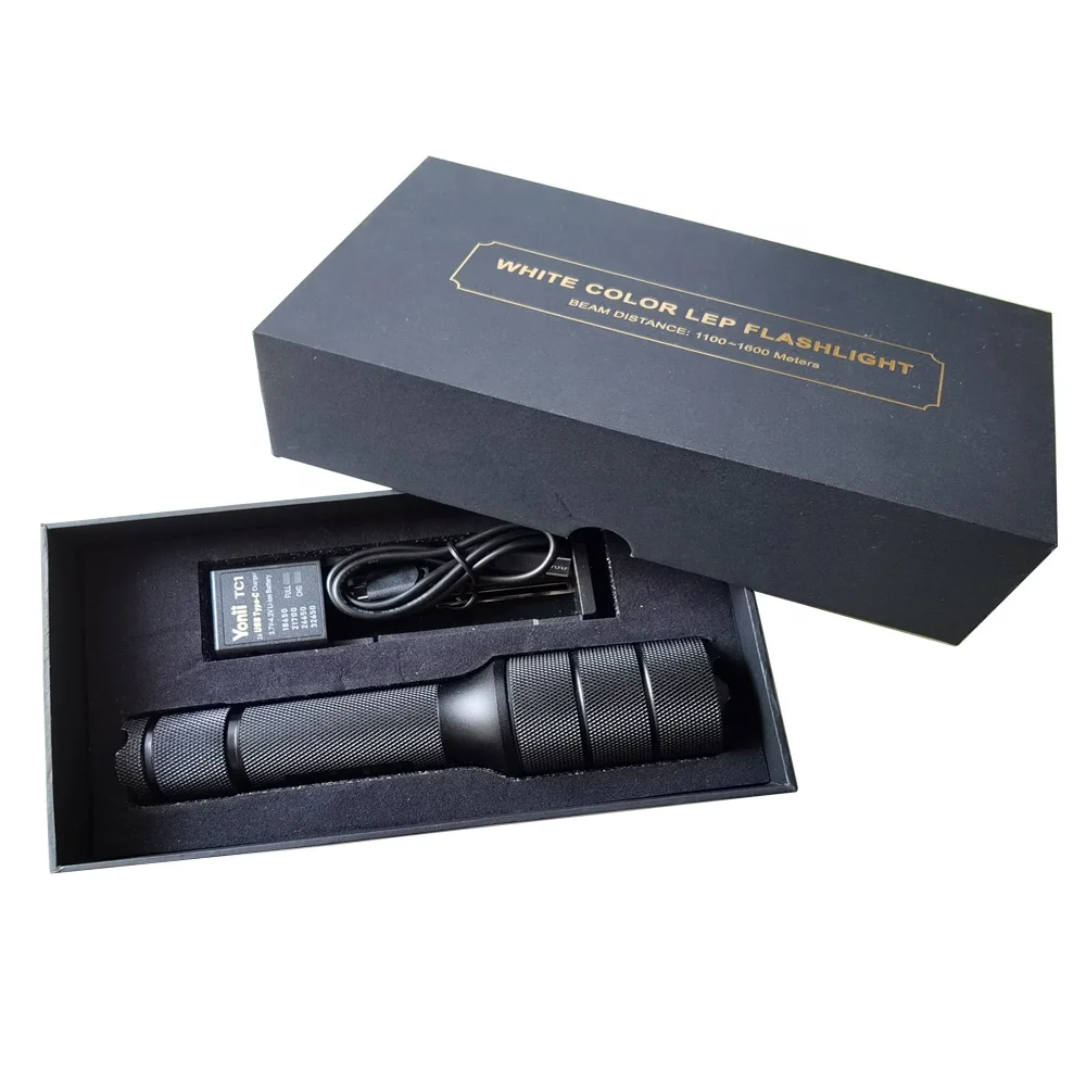 

2KM Beam Distance IP67 Waterproof White Laser LEP Tactical Rechargeable 520lm Self Defense Flashlights & Torches