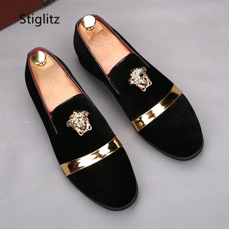 Metal Decor Black Frosted Men's Flats Casual Shoes Bean Shoes Lazy Loafers Comfortable Breathable Outdoor Driving Shoe Male