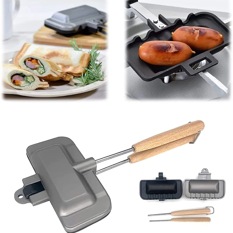 

Non-stick Foldable Pan Maker Pancake Frying Sandwich Pan Toast Machine Bread Breakfast For Grill Double-sided