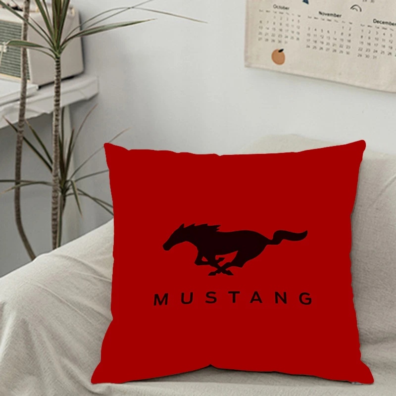 Квадратный чехол для подушки Ford Mustang домашнего офиса и спальни полиэстер