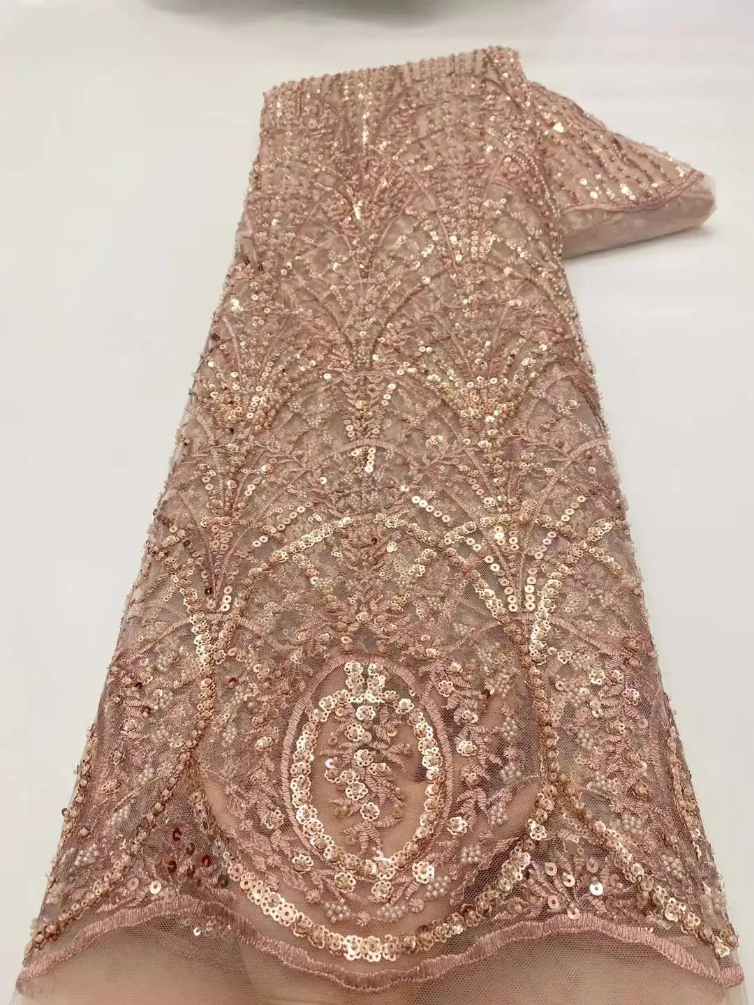 

Nigerian African Sequins Groom Lace Fabrics 2022 High Quality Lace Material French Tulle Net Laces Fabrics For Dress Sewing