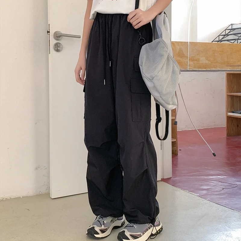 Женские легкие прочные повседневные брюки-карго с высокой талией и карманами из