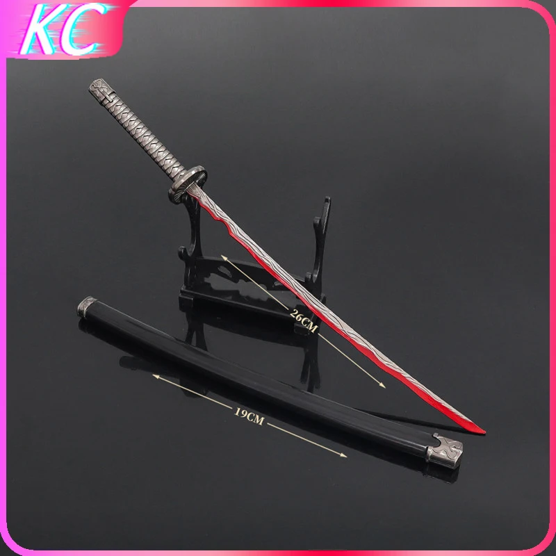 

26cm Elden Ring Sword Rivers Of Blood Weapon Model Game Keychain Knife Japanese Royal Katana Swords Props Ornament Gift Kids Toy