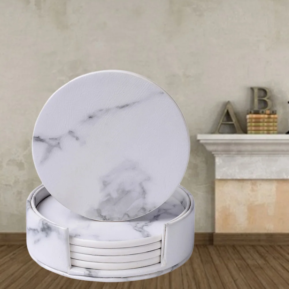 

6 Pcs Coasters Marble Cup Coasters Heat- Resistant Dinner Pads Washable Drink Pads Tableware Mat for Home
