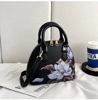 diinovivo new 2022 summer shell women handbag fashion flower print crossbody bags female pu leather shoulder bag totes whdv2130