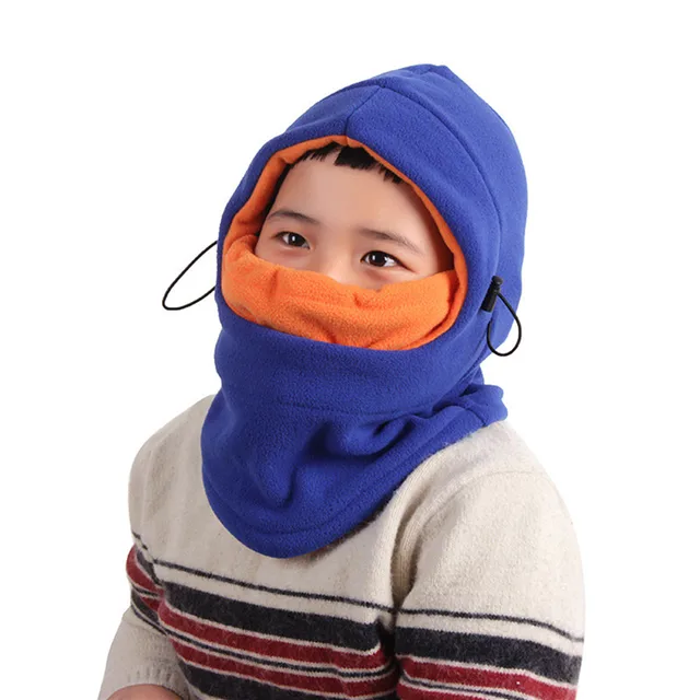 Winter Windproof Child Balaclava Outdoor Plush Padded Hat Motorcycle Ski Cap Full Face Masks Hats Kids Baby Warmer Mask Hat 2