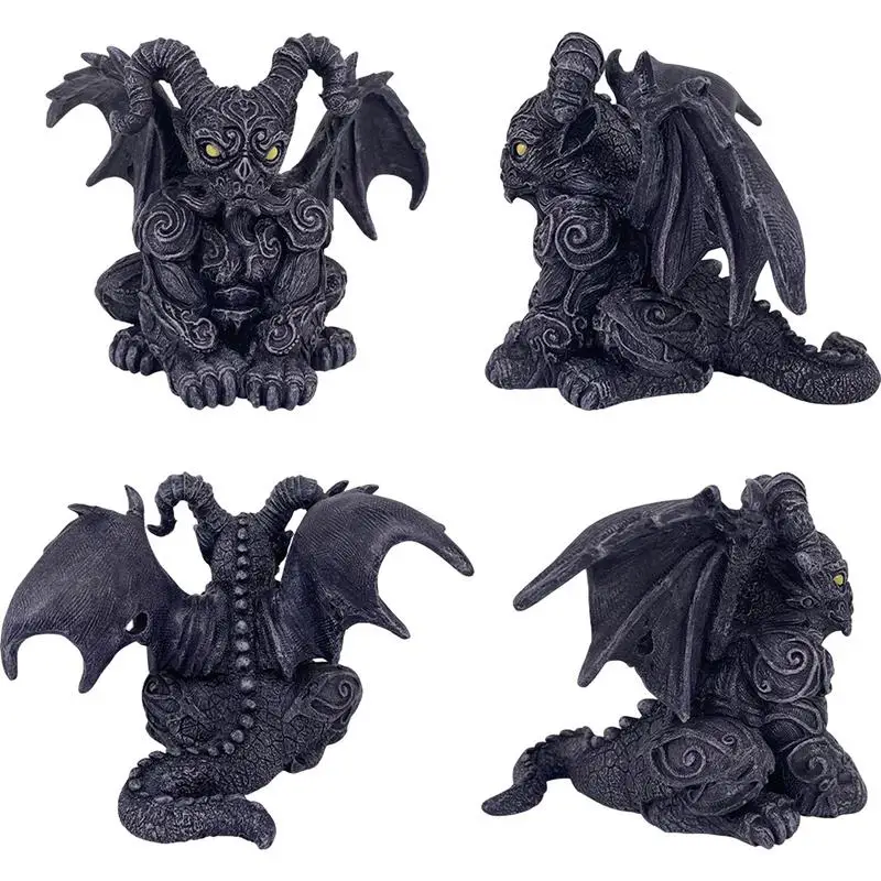 Страшная фигурка дракона сидящие фигурки из смолы готический крип страшная