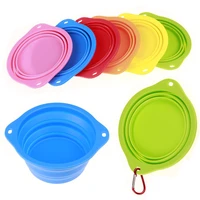3501000ml pet folding bowl silicone travel dog bowl outdoor portable water bowl for dog cat bowls pet eating dish supplies