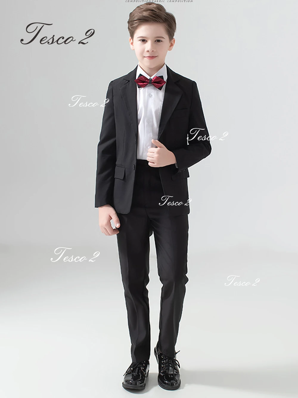 3 Pieces Formal Suit For Boy Long Sleeve Peak Lepal Kid Boy Suit For Elegant Child Wedding Suit The Four Seasons