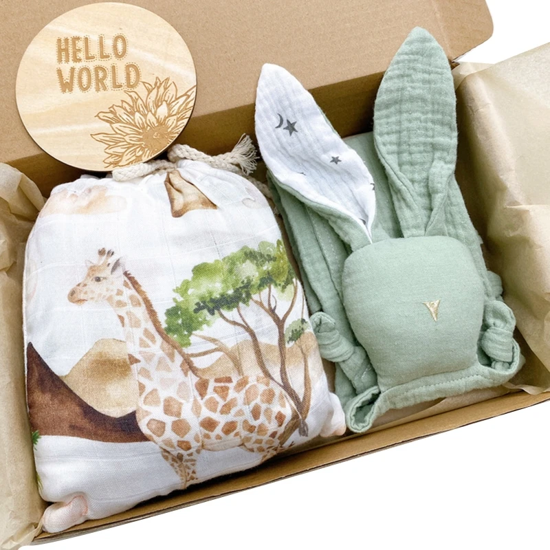 

Cotton Baby Crib Cot Sheet Appease Towel Memorial Wood Chip Set