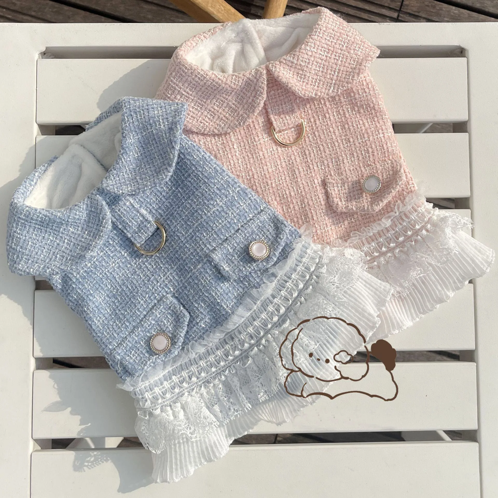 

Dog Winter Dress Warm Luxury Dog Clothes Cat Skirt Chihuahua York Puppy Shih Tzu Maltese Poodle Schnauzer Cute Pet Clothing Coat