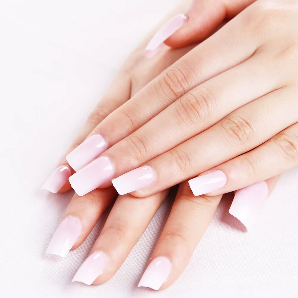 

2023 New Fashion White French Halo Dye Nail Enhancement Sheet Removable Wearing Armor ネイル накладные ногти